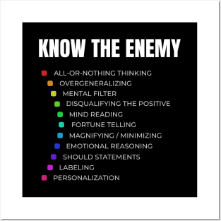 Know The Enemy - Cognitive Distortions Posters and Art